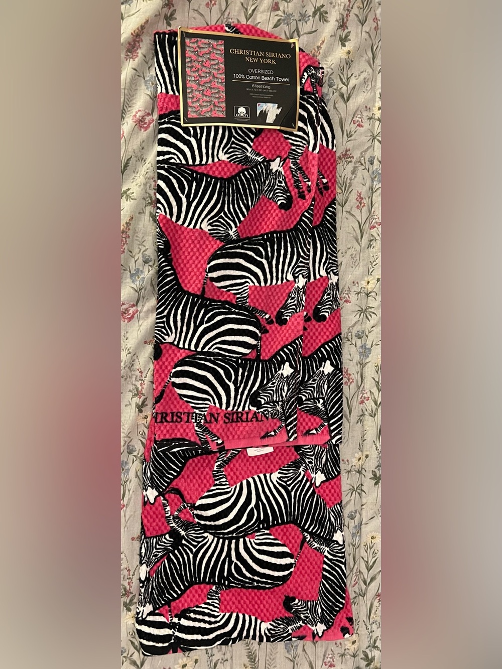 Christian Soriano New York Fuchsia Zebra Beach Towel
